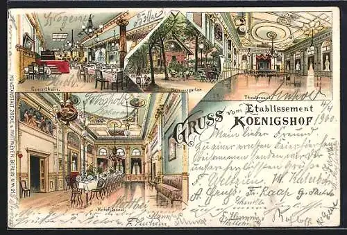 Lithographie Berlin-Schöneberg, Gasthaus Königshof, Bülowstrasse 37