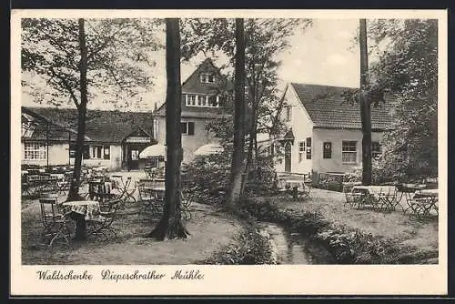 AK Berg. Gladbach, Waldgasthaus Diepeschrather Mühle von Willi Lukaschewski