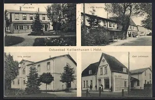 AK Kellenhusen i. Holst., Villa Marie, Villa Sophie und Schlachterei von Carl Lehmbeck
