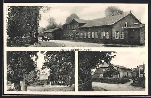 AK Hohn, /Schlesw.-Holst., Strassenpartie, Gasthof mit Strasse