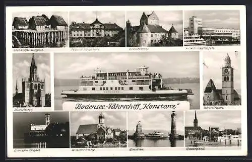 AK Radolfzell, Hafen, Bodensee-Fährschiff Konstanz, Unteruhldingen, Lindauer Hafen