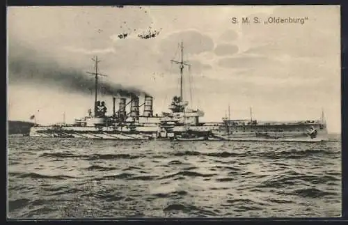 AK S.M.S. Oldenburg, Grosslinienschiff der Kaiserlichen Marine, WK I.