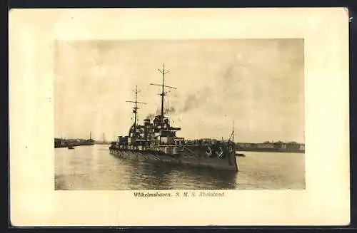 AK Wilhelmshaven, Kriegsschiff SMS Rheinland