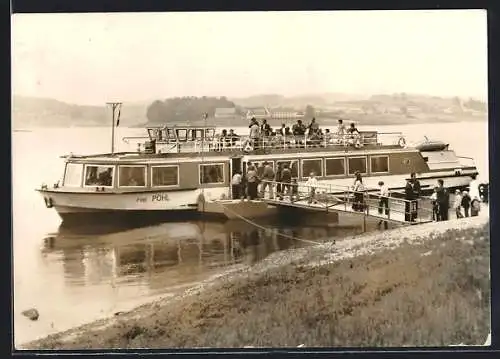 AK Motorschiff Pöhl am Landesteg auf der Talsperre Pöhl