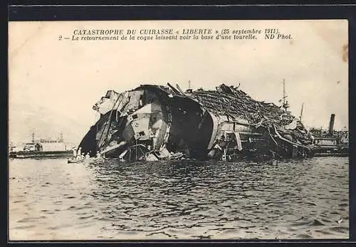 AK Catastrophe du Cuirasse Liberte, Wrack eines Kriegsschiffes