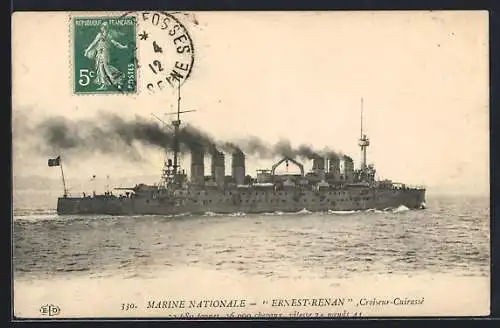 AK Croiseur-Cuirassé Ernest-Renan, Marine Nationale, Kriegsschiff