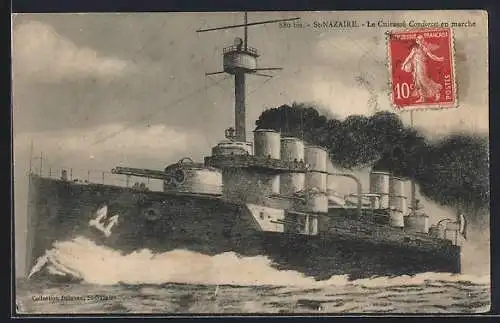 AK St-Nazaire, Le Cuirassé Condorcet en marche, Kriegsschiff