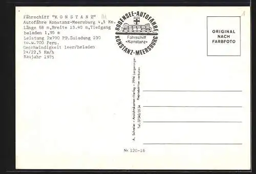 AK Autofähre Konstanz auf dem Bodensee