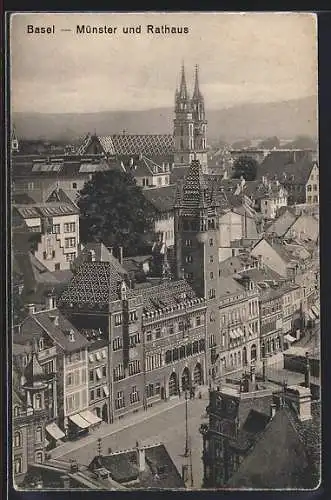 AK Basel, Münster und Rathaus