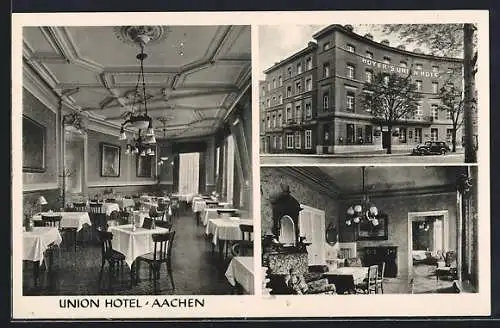 AK Bad Aachen, Union Hotel, Bahnhofsplatz 1, Innenansichten