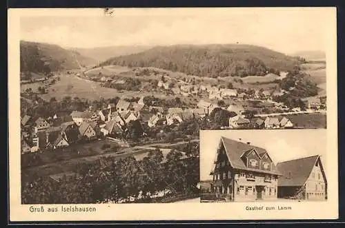 AK Iselshausen, Gasthof zum Lamm, Gesamtansicht aus der Vogelschau