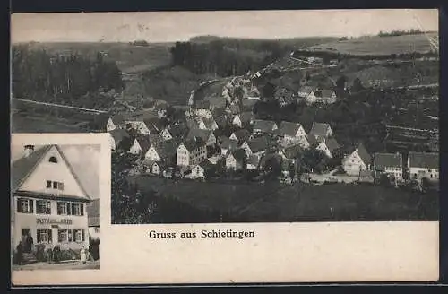 AK Schietingen, Gasthaus zum Adler, Gesamtansicht aus der Vogelschau