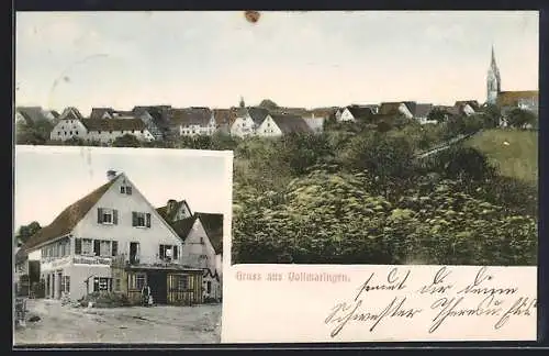 AK Vollmaringen, Handlung I. Weiss, Ortspanorama mit Kirche