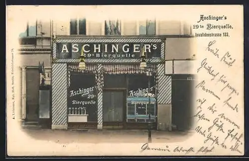 AK Berlin, Gasthof Aschinger`s 29te Bierquelle, Invalidenstrasse 123