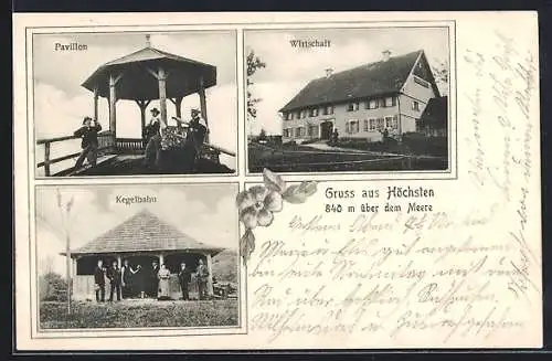 AK Höchsten / Glashütten, Pavillon, Wirtschaft, Kegelbahn