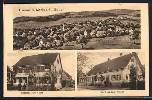 AK Ahausen / Meersburg, Gasthaus zum Hecht, Gasthaus zum Frieden