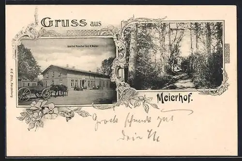 AK Rendsburg, Gasthaus Meierhof, Bes. H. Möller