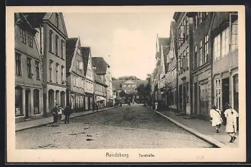 AK Rendsburg, Blick in die Torstrasse