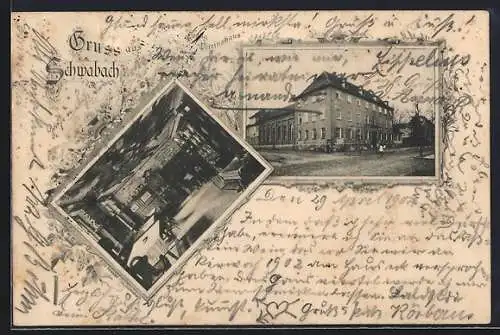 AK Schwabach, Evangelisches Vereinshaus mit Restaurant