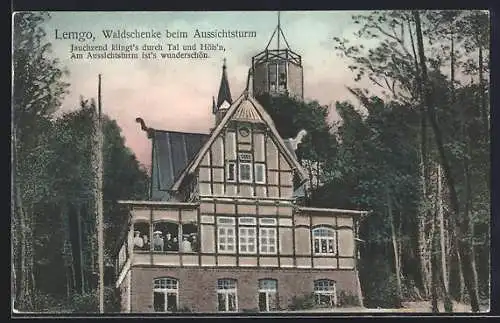 AK Lemgo, Gasthaus Waldschenke beim Aussichtsturm