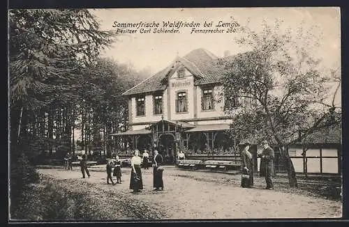 AK Lemgo, Das Gasthaus Waldfrieden v. Carl Schlender