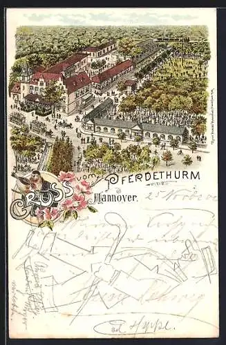 Lithographie Hannover, Gasthaus Pferdethurm