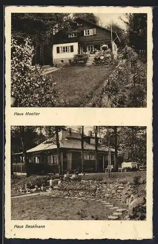 AK Wilhelmshausen /Kassel Land, Privat-Pensionen Haus Moeller und Haus Beckmann