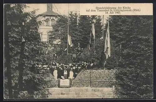 AK Lüttringhausen / Rhld., Grundsteinlegeung der Kirche auf dem Tannenhof 1907