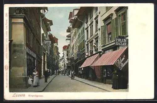 AK Luzern, Strassenpartie der Kapellgasse