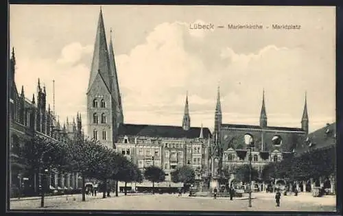 AK Lübeck, Marienkirche am Marktplatz