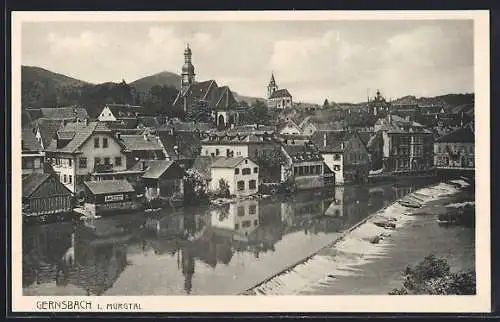 AK Gernsbach i. Murgtal, Ortsansicht aus der Vogelschau