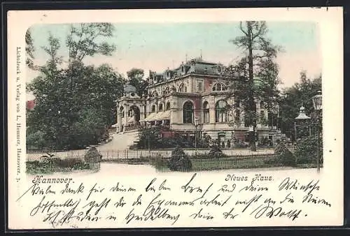 AK Hannover, Blick auf Gasthof Neues Haus im Sommer