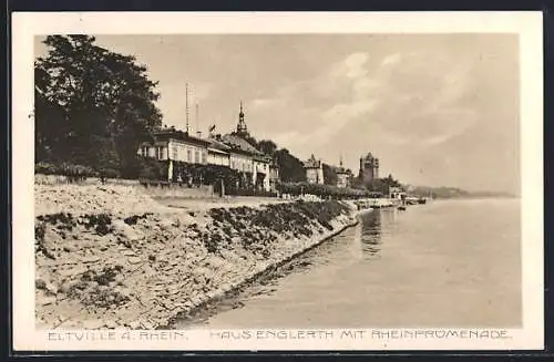 AK Eltville a. Rhein, Haus Englerth mit Rheinpromenade