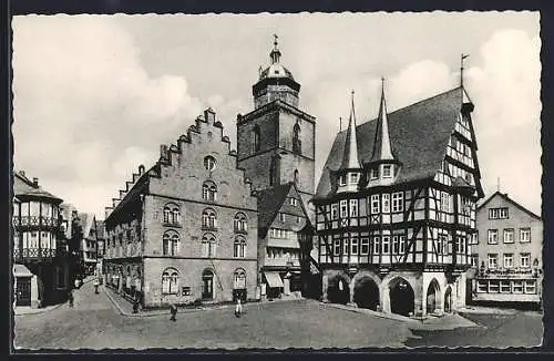 AK Alsfeld /Hessen, Marktplatz mit Rathaus