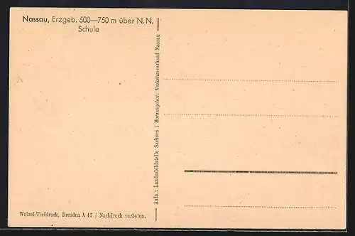 AK Nassau / Erzgebirge, Blick auf die Schule