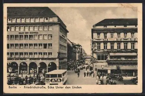 AK Berlin, Friedrichstrasse, Ecke Unter den Linden