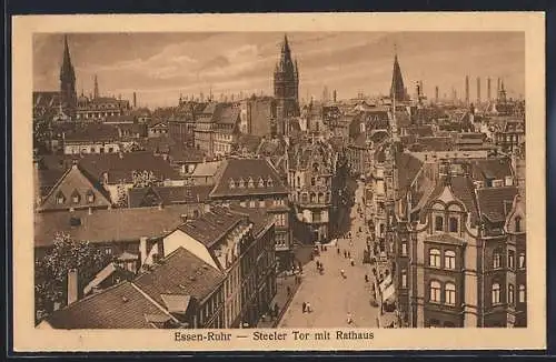 AK Essen /Ruhr, Steeler Tor mit Rathaus