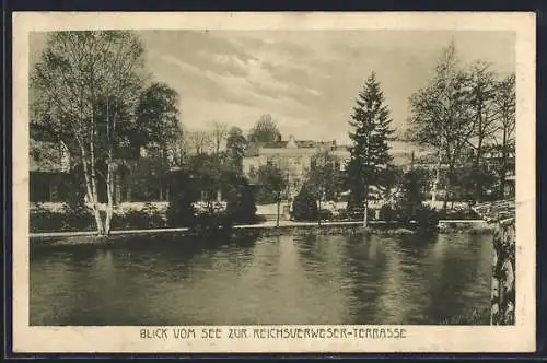 AK Bad Elster, Blick vom See zur Reichsverweser-Terrasse