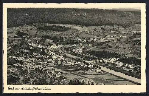 AK Bollendorf /Sauerschweiz, Gesamtansicht von einen Berg aus