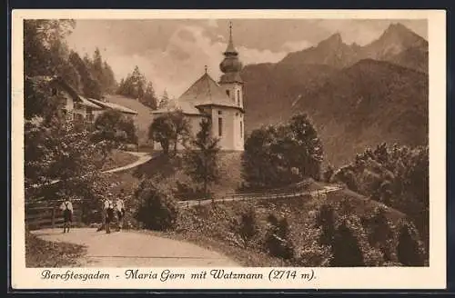 AK Berchtesgaden, Maria Gern mit Watzmann