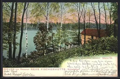 AK Berlin-Schlachtensee, Restaurant Neue Fischerhütte