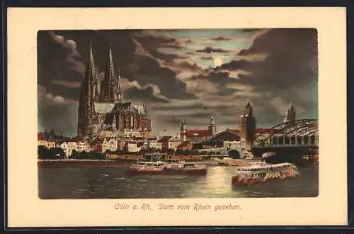 AK Cöln a. Rh., Dom vom Rhein gesehen