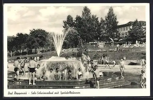 AK Bad Rappenau, Sole-Schwimmbad mit Sprudelbrunnen