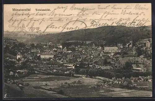 AK Münstereifel, Totalansicht aus der Vogelschau