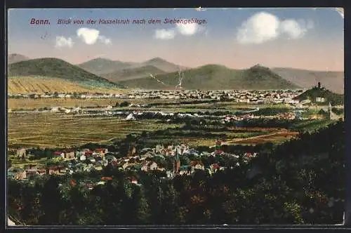 AK Bonn, Blick von der Kasselruh nach dem Siebengebirge