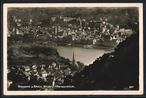 AK Boppard a. Rhein, Blick v. Vierseenblick