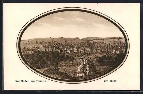 AK Bad Soden am Taunus, Ansicht um 1850