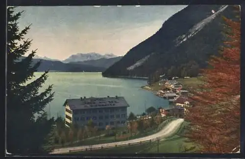 AK Urfeld am Walchensee, Blick zum Hotel Jäger am See