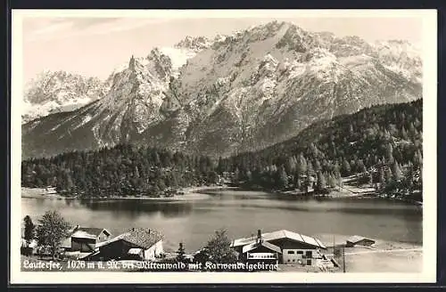 AK Mittenwald, Lautersee mit Karwendelgebirge