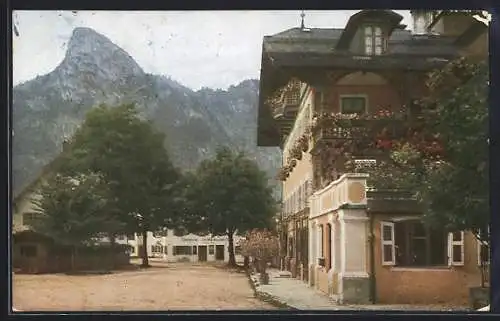 AK Oberammergau, Blick vom Hauptplatz gegen den Kofel